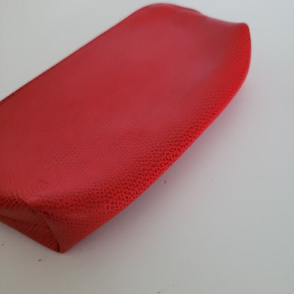 Furla 2 Piece Set Cases Red Leather Cosmetic Bags Pouch Small Good Condition - Picture 10 of 14